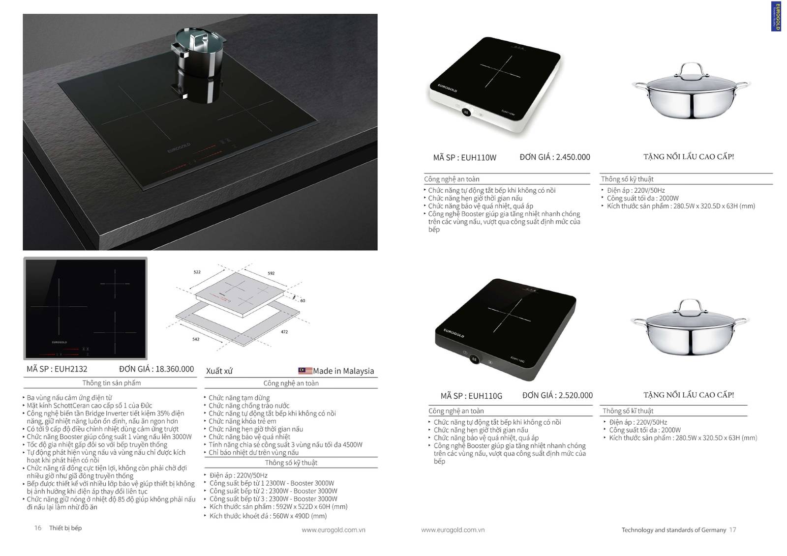 Thiết bị nhà bếp EUROGOLD Catalogue và Bảng giá mới nhất /Page 9